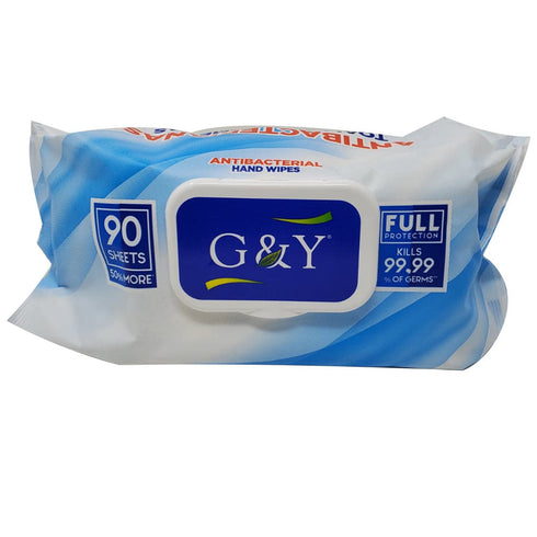 G&Y Antibacterial Hand Wipe 2 Pack (90 Count of wipes per pack)